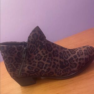 Sun + Stone Leopard Print Ankle Boot - Brown/Black
